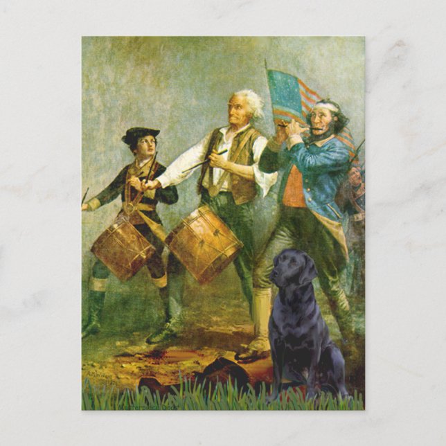Postal Labrador (negro) - Espíritu del 76 (Anverso)
