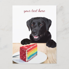 Postal Labrador negro - Feliz cumpleaños - Gracias - perr