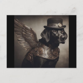 Postal Labrador negro Steampunk