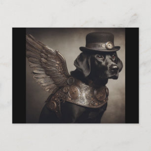 Postal Labrador negro Steampunk
