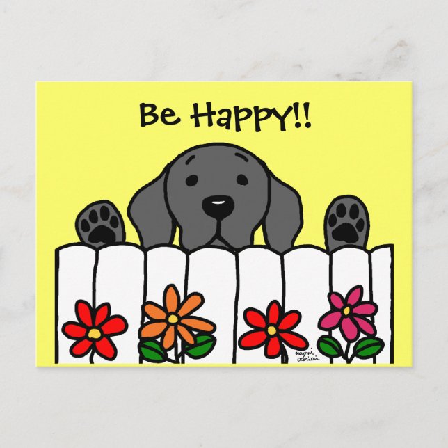 Postal Labrador negro te observa (Anverso)