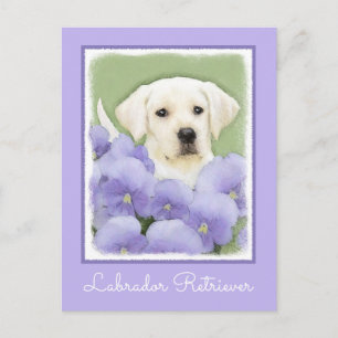 Postal Labrador Recuperador Pintura de Cachorro Original