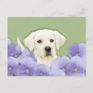 Postal Labrador Recuperador Pintura de Cachorro Original
