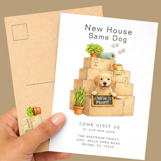 Postal Labrador Retriever Mudándose a una Casa Nueva (Subido por el creador)