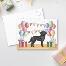 Labrador Retriever Negro Cumpleaños Colorido