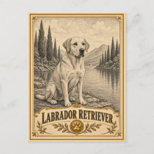 Postal Labrador Retriever, Perro Patrimonio Vintage