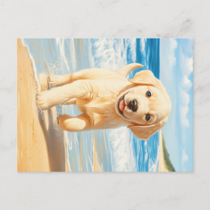 Postal Labrador: Una cachorra en la playa