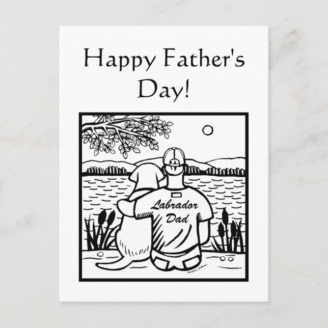 Postal Labrador y papá (Anverso)