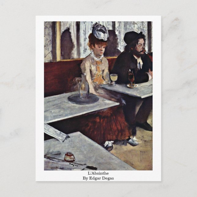 Postal L'Absinthe Por Edgar Degas (Anverso)