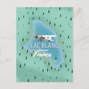 Postal Lac Blanc,Chamonix, mapa de Francia