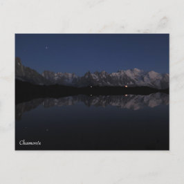 Postal Lac de Cheserys por la noche