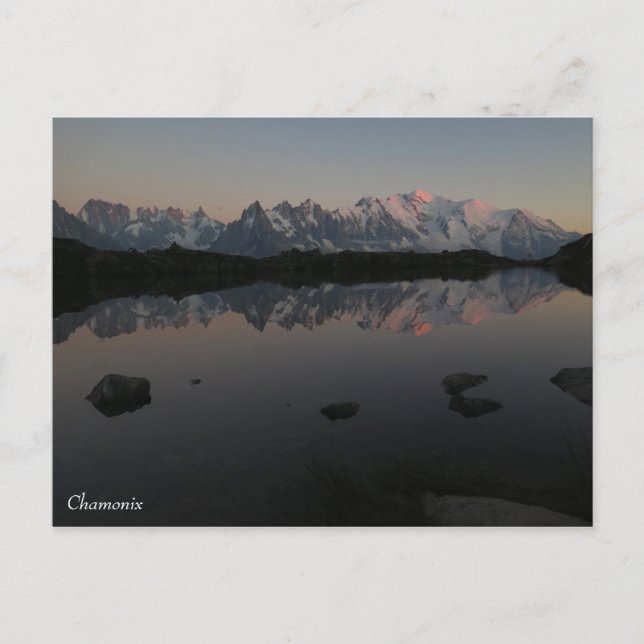 Postal Lac de Cheserys sunrise Chamonix (Anverso)