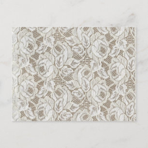 Postal Lace de rosa blanco vintage