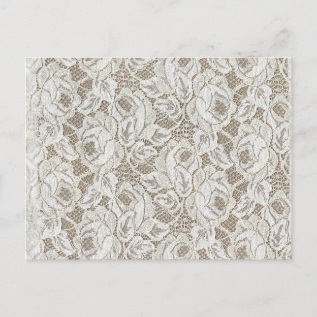 Postal Lace de rosa blanco vintage (Anverso)
