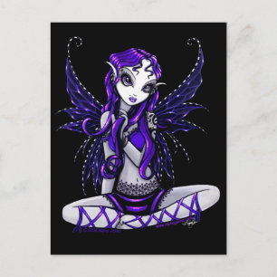 Postal Lacey Purple Purpurina Faery Postcard