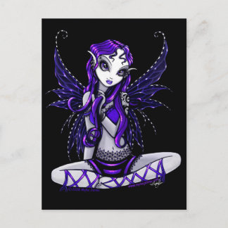 Postal Lacey Purple Purpurina Faery Postcard
