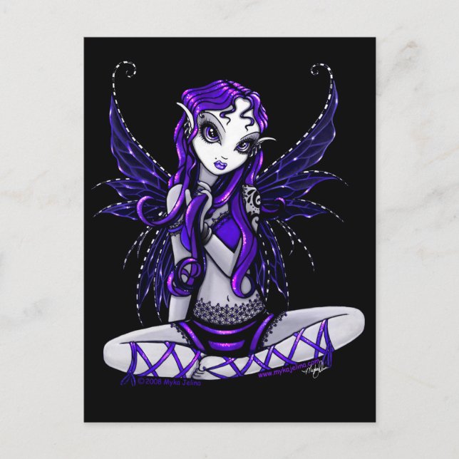 Postal Lacey Purple Purpurina Faery Postcard (Anverso)