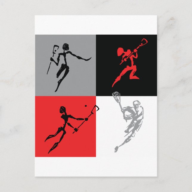 Postal Lacrosse abstracto (Anverso)