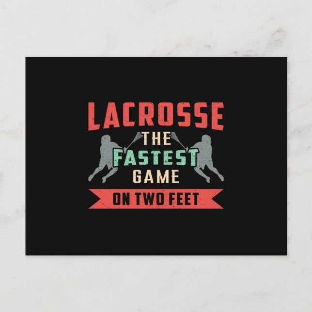 Postal Lacrosse Player Lax Sport Juego más rápido Gracios (Anverso)