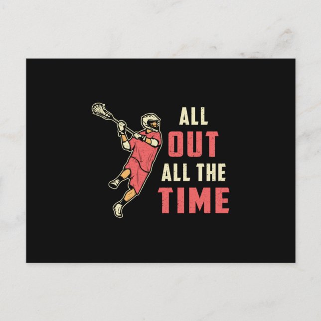 Postal Lacrosse Player Lax Sport Stick Sports Funny Gift (Anverso)