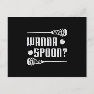 Postal Lacrosse Player Lax Wanna Spoon Stick Funny Gift