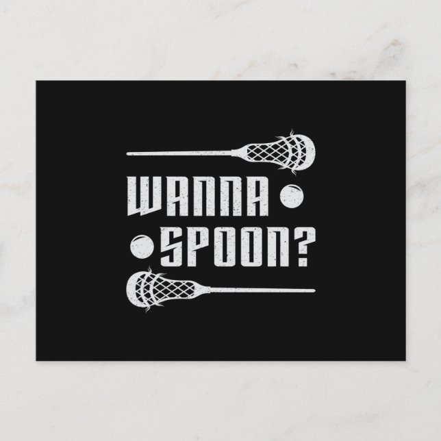 Postal Lacrosse Player Lax Wanna Spoon Stick Funny Gift (Anverso)