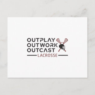 Postal Lacrosse Player Outplay Outwork Outcast Lax Gift