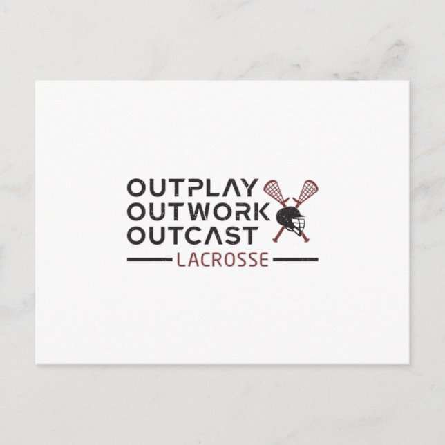 Postal Lacrosse Player Outplay Outwork Outcast Lax Gift (Anverso)