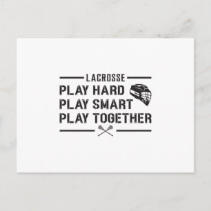 Postal Lacrosse Player Play Hard Play Smart Team Gift