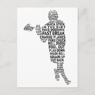 Postal Lacrosse Player Word Art