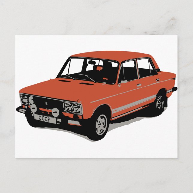 Postal Lada - El auto ruso soviético (Anverso)
