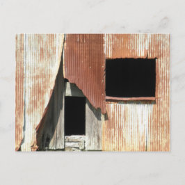 Postal Lado de la vieja ventana del edificio del granero 