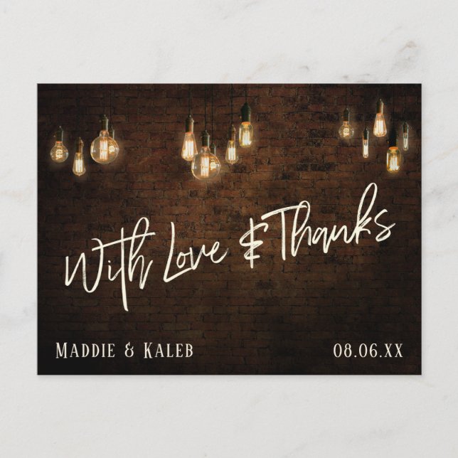 Postal Ladrillos con luces de época de Edison con amor y  (Anverso)