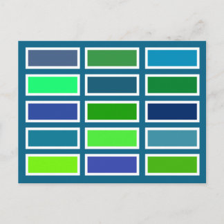 Postal Ladrillos de color (azul/verde)