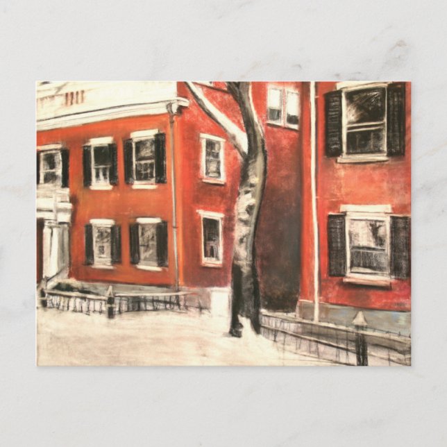 Postal Ladrillos de Nantucket en Invierno (Anverso)