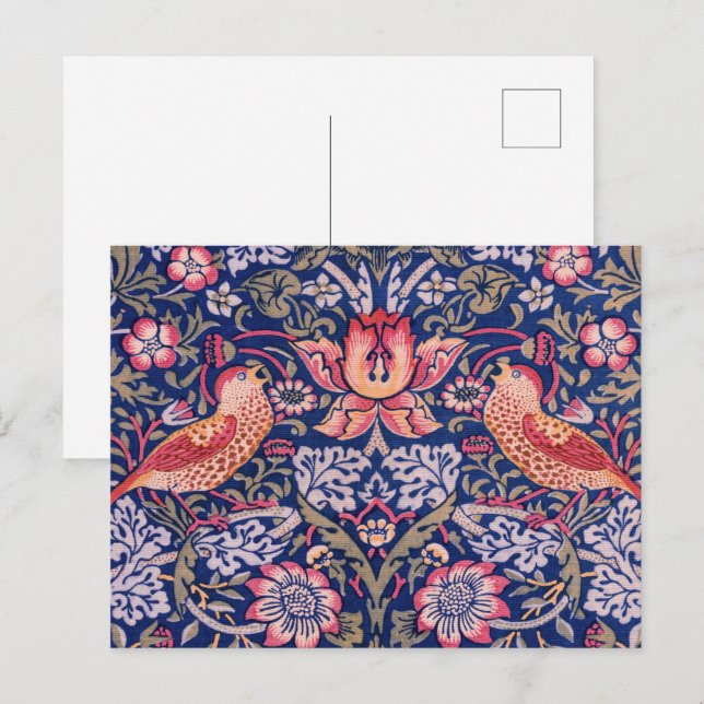 Postal Ladrón de fresa por William Morris (Anverso / Reverso)