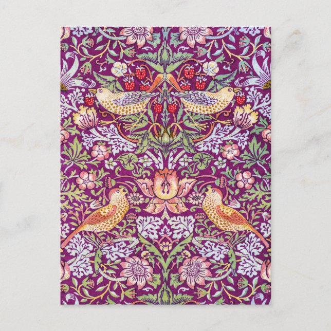 Postal Ladrón de fresa rojo, William Morris (Anverso)