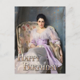 Postal Lady Agnew de Lochnaw 1864 Feliz Cumpleaños
