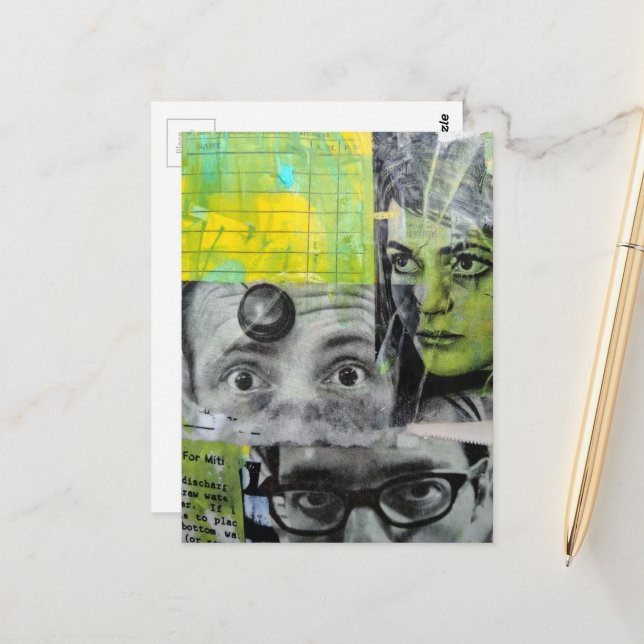 Postal Lady and the Doctors Mixed Media Collage (Anverso/Reverso In Situ)
