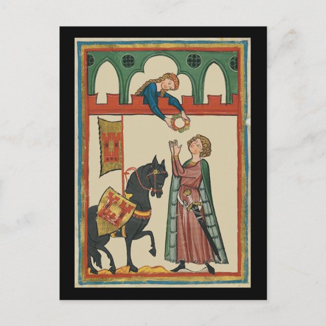 Postal Lady Awards Knight A Garland, siglo XIV (Anverso)