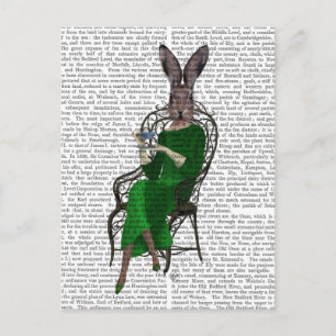 Postal Lady Bella Rabbit toma el té 2