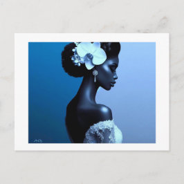 Postal Lady Blue Postcard