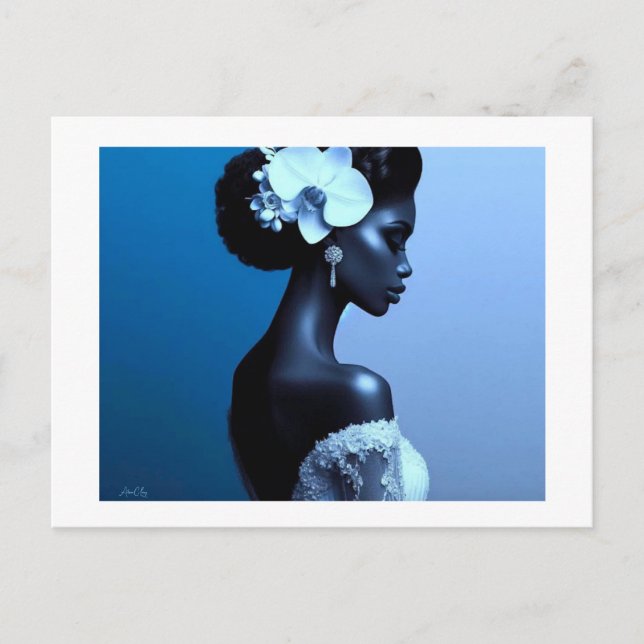 Postal Lady Blue Postcard (Anverso)