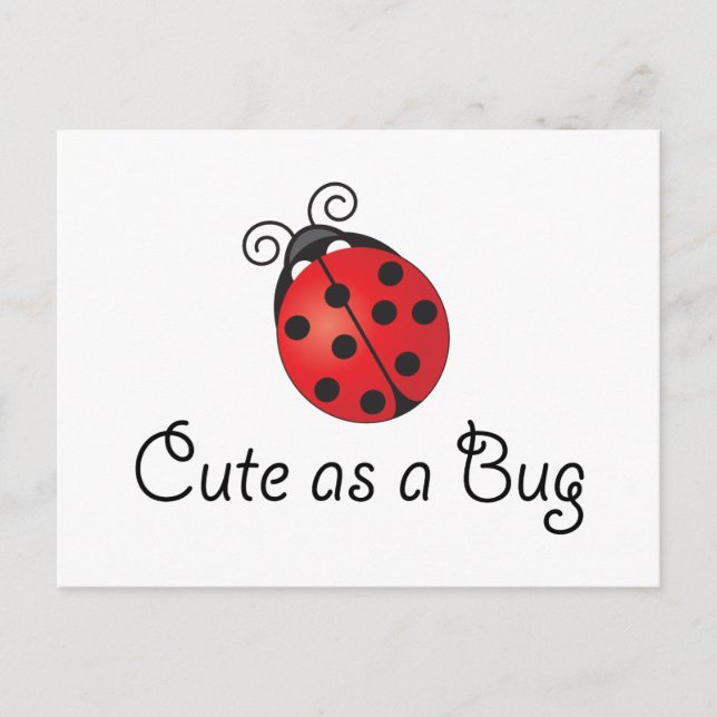 Postal Lady Bug - Cute como un error (Anverso)