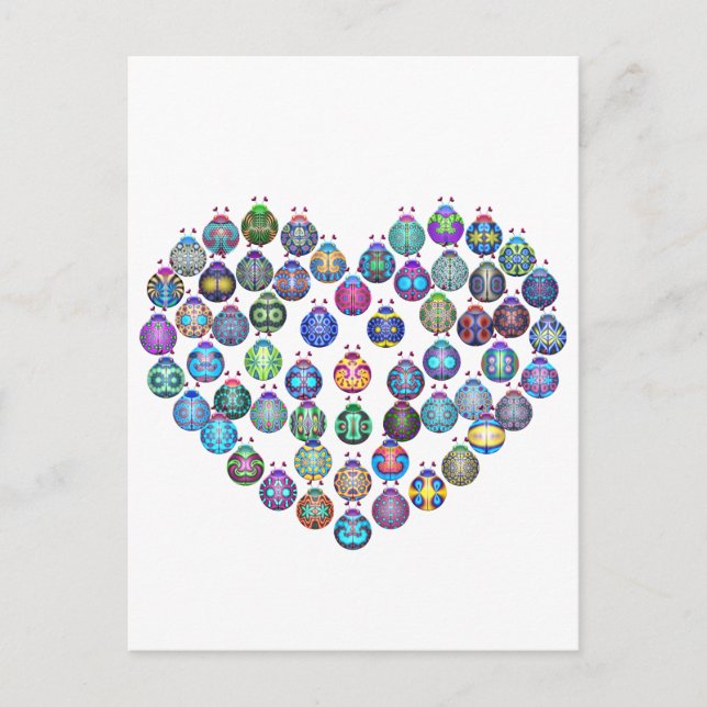 Postal Lady Bug Heart (Anverso)