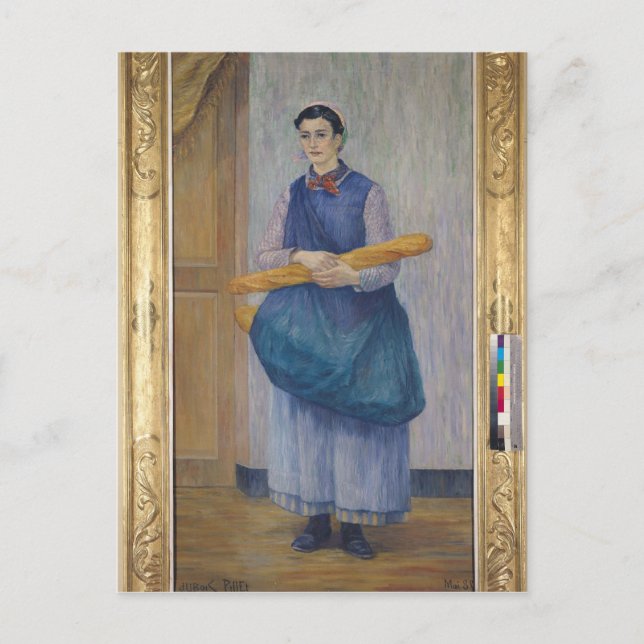 Postal Lady Carportando pan, 1889 (Anverso)