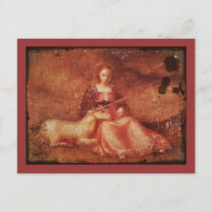 Postal Lady Chastity Holding Unicorn