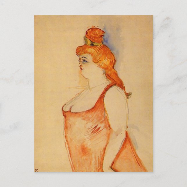 Postal Lady Cocyte de Toulouse-Lautrec (Anverso)