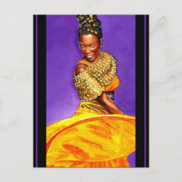 Postal Lady con color de agua amarillo 2004