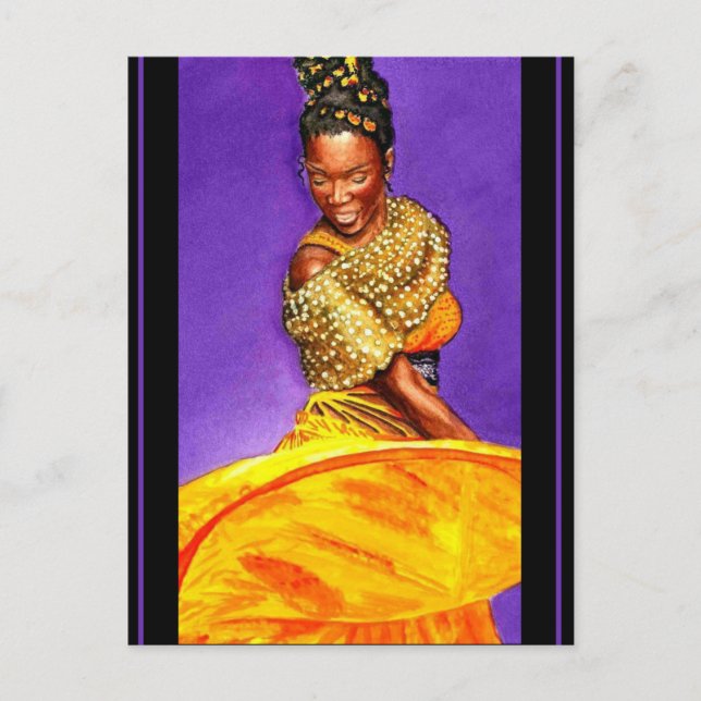 Postal Lady con color de agua amarillo 2004 (Anverso)